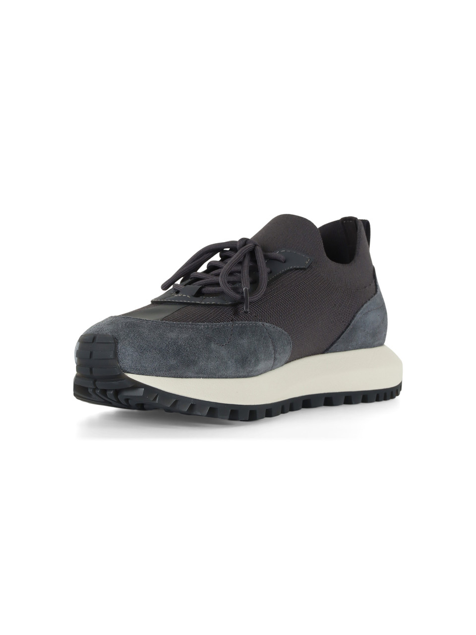 GRIGIO | Sneakers in suede e tessuto stretch