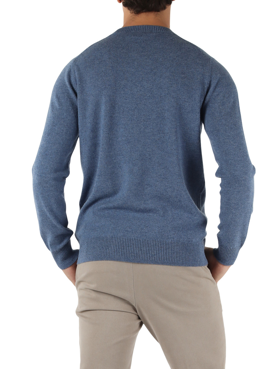 BLU CHIARO | Maglia girocollo in lana e cashmere