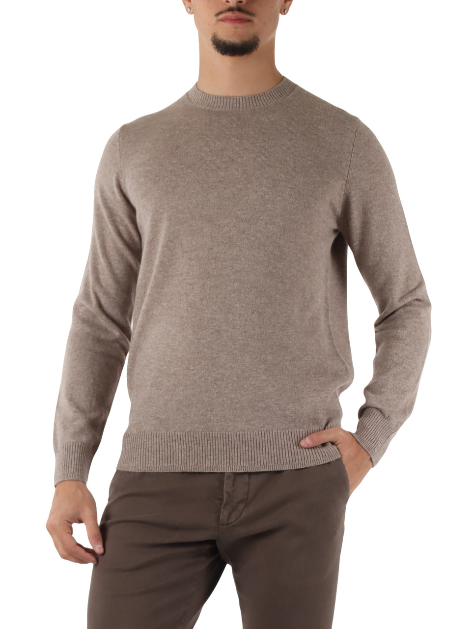 TORTORA | Maglia girocollo in lana e cashmere