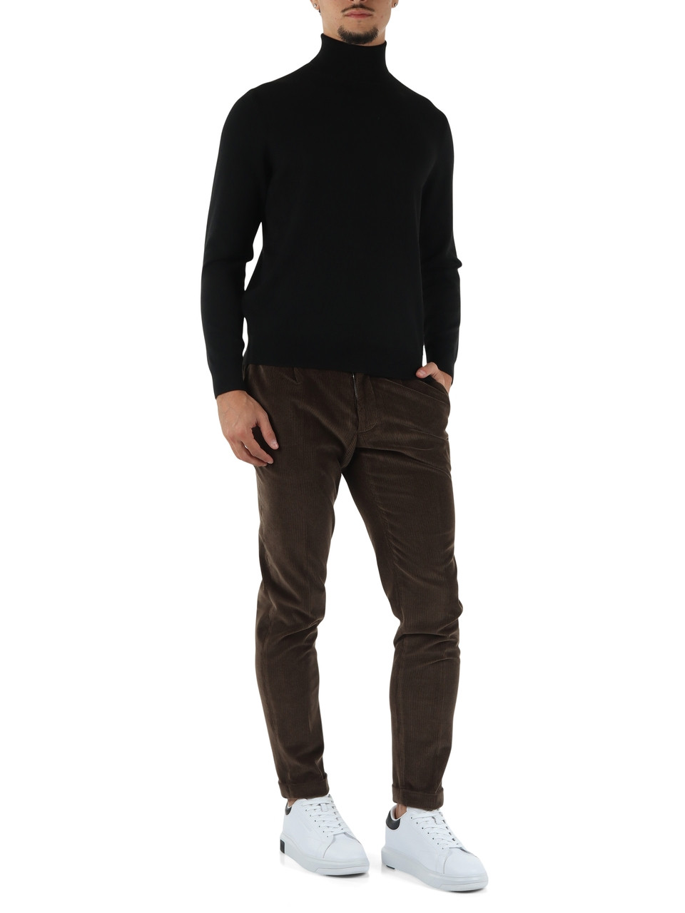NERO | Maglia collo alto Second Skin Viscose Cashmere