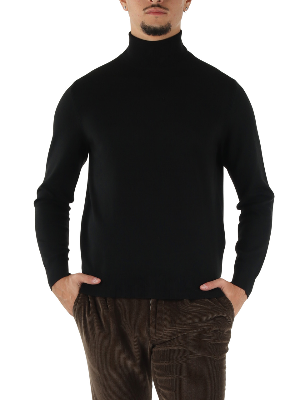 NERO | Maglia collo alto Second Skin Viscose Cashmere