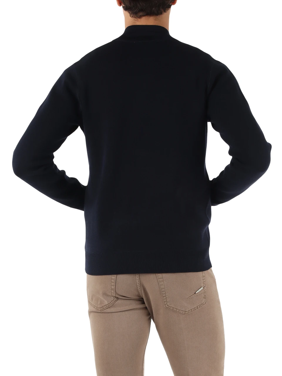 BLU SCURO | Cardigan con zip Second Skin Tech Merinos Tencel
