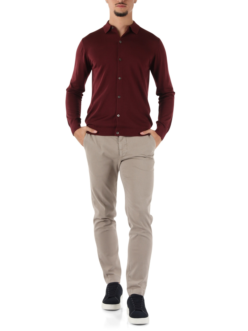 BORDEAUX | Cardigan in lana merino ultrafine
