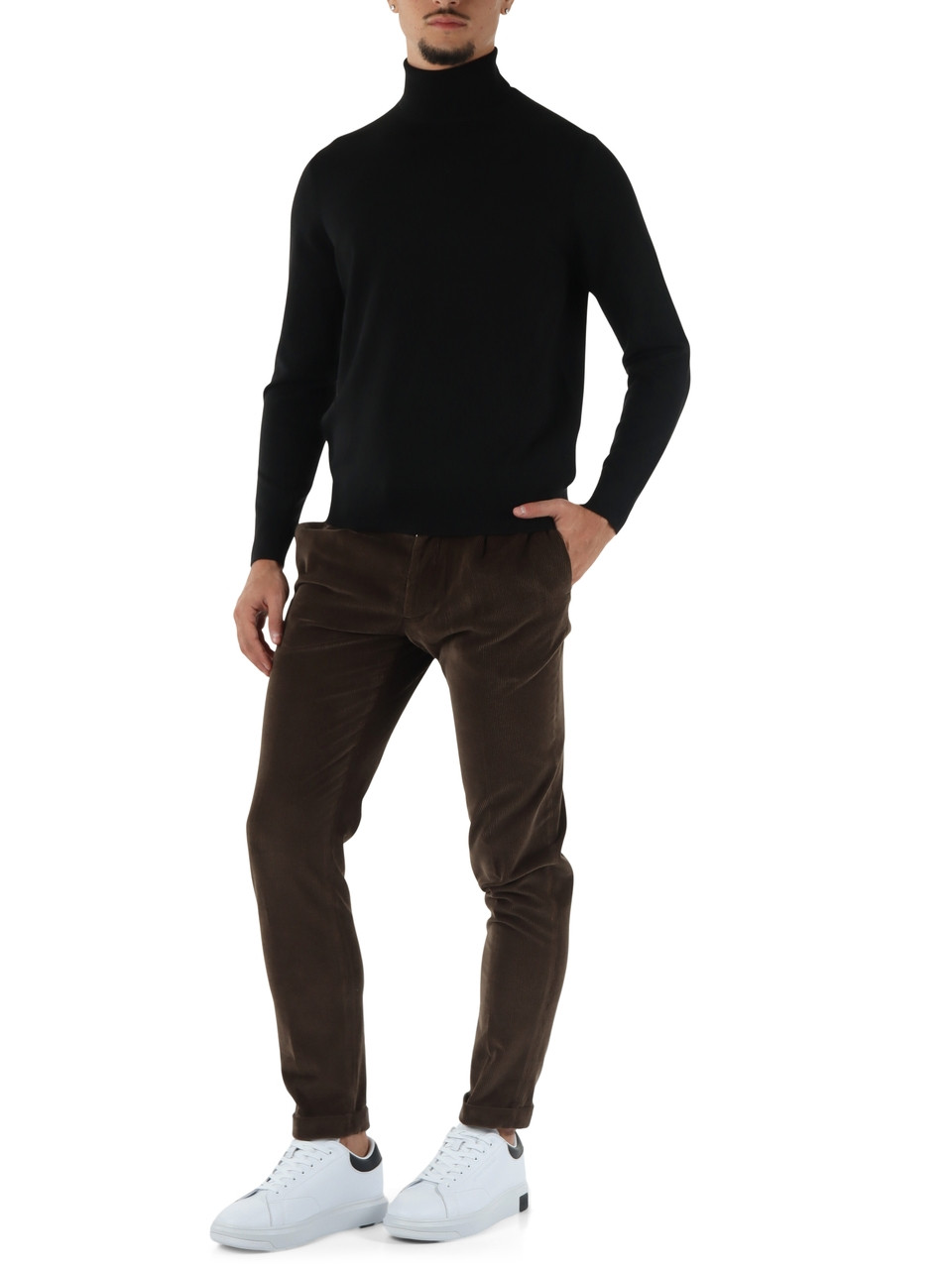 MARRONE | Pantalone in velluto MC-FREDERICK ONEMORESIZE/2741