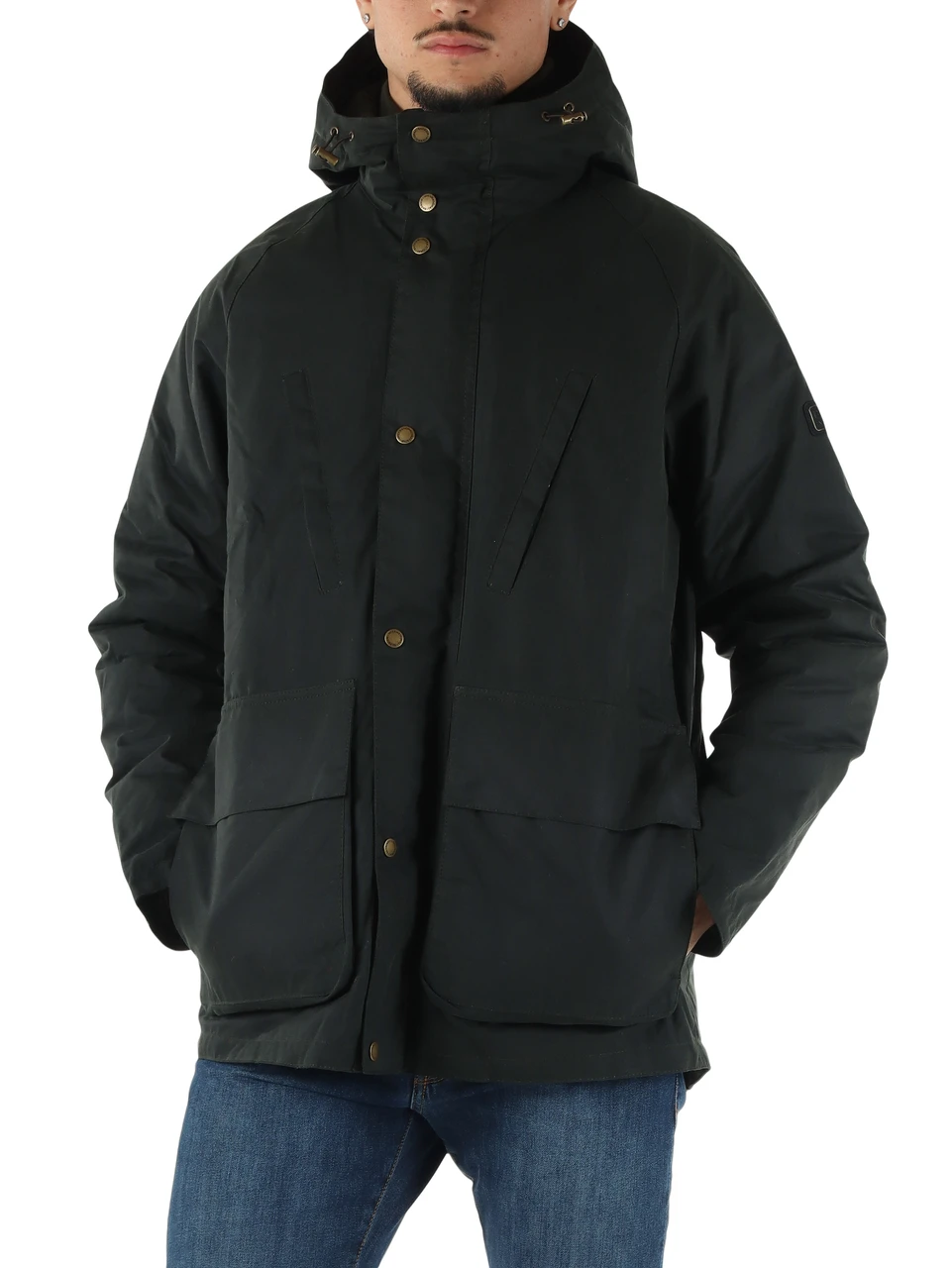 VERDE SCURO | Giacca in cotone cerato Oakdale