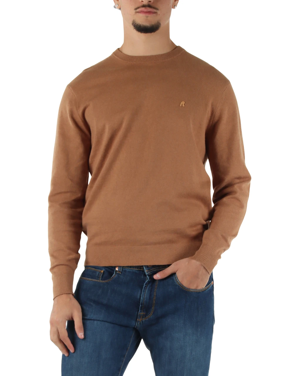CAMMELLO | Maglia girocollo in cotone e cashmere