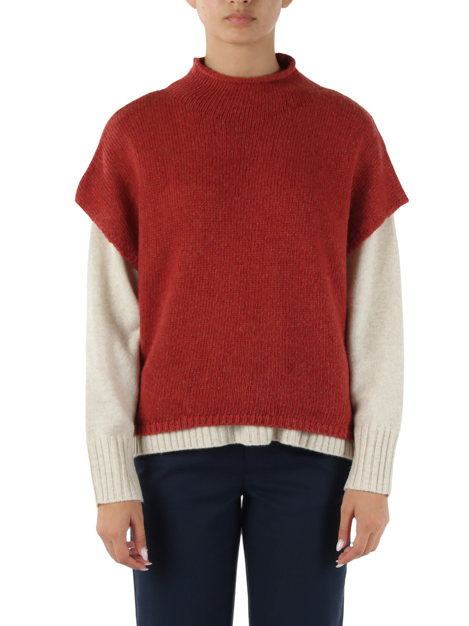 ARANCIONE | Gilet in lana e cotone CASTELLY