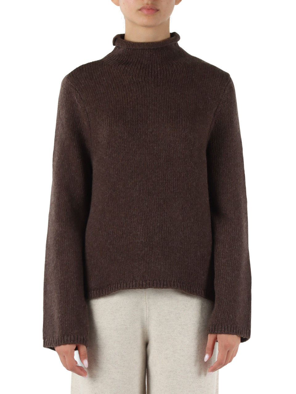 MARRONE | Maglia in lana e cotone KIRA