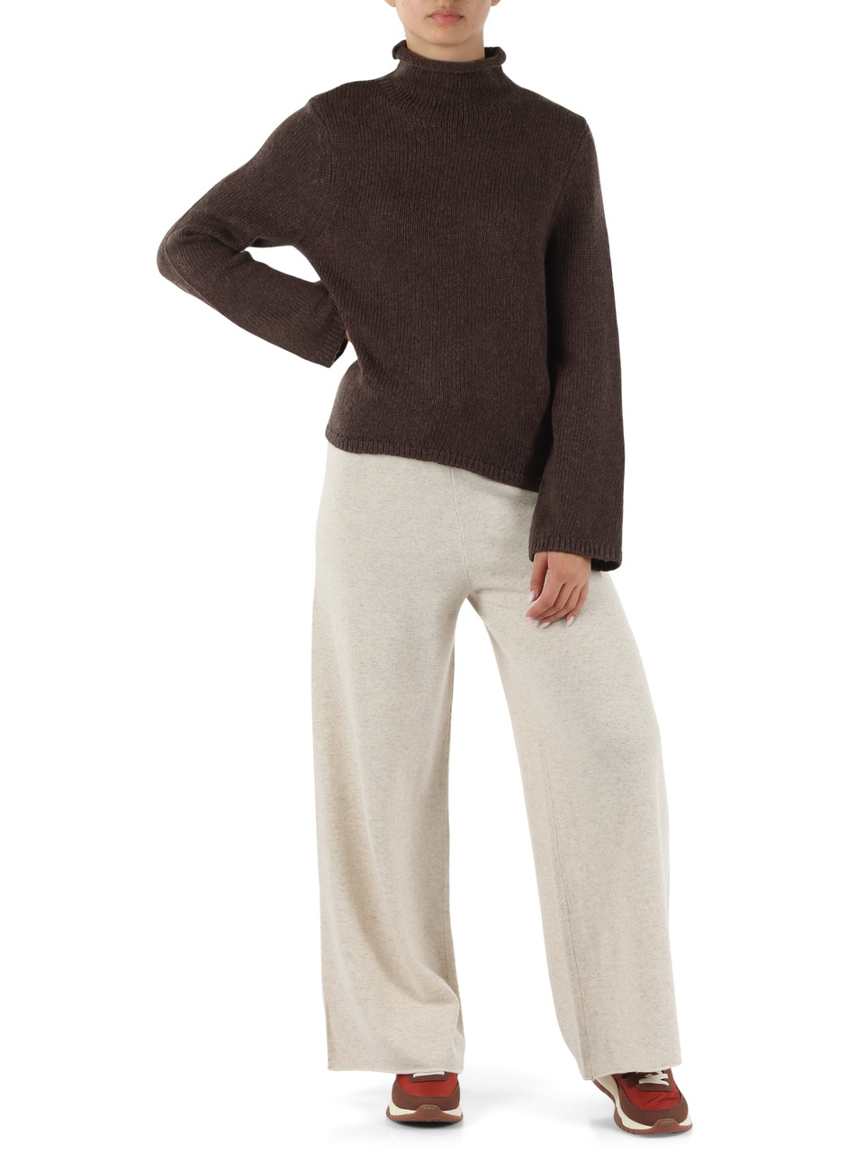 MARRONE | Maglia in lana e cotone KIRA