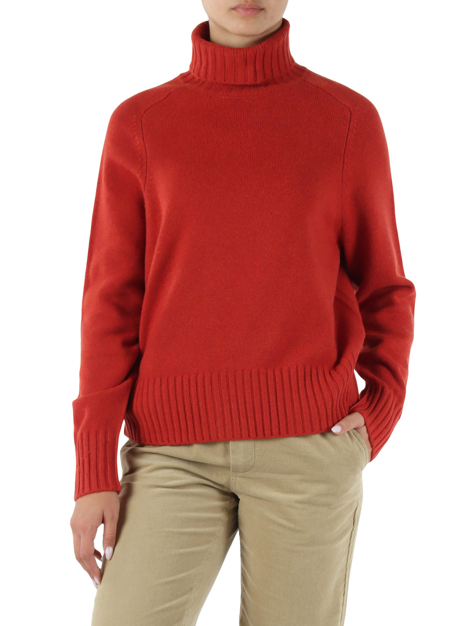 ARANCIONE | Maglia collo alto in lana CAQUI