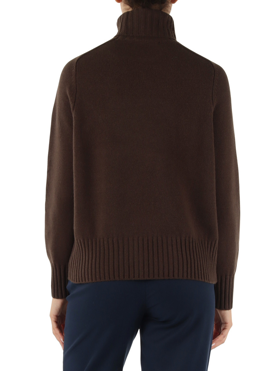 MARRONE | Maglia collo alto in lana CAQUI