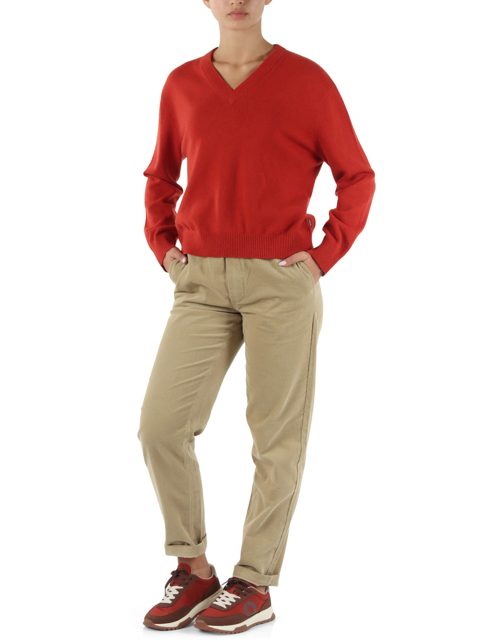 ARANCIONE | Maglia collo a V in lana HARO
