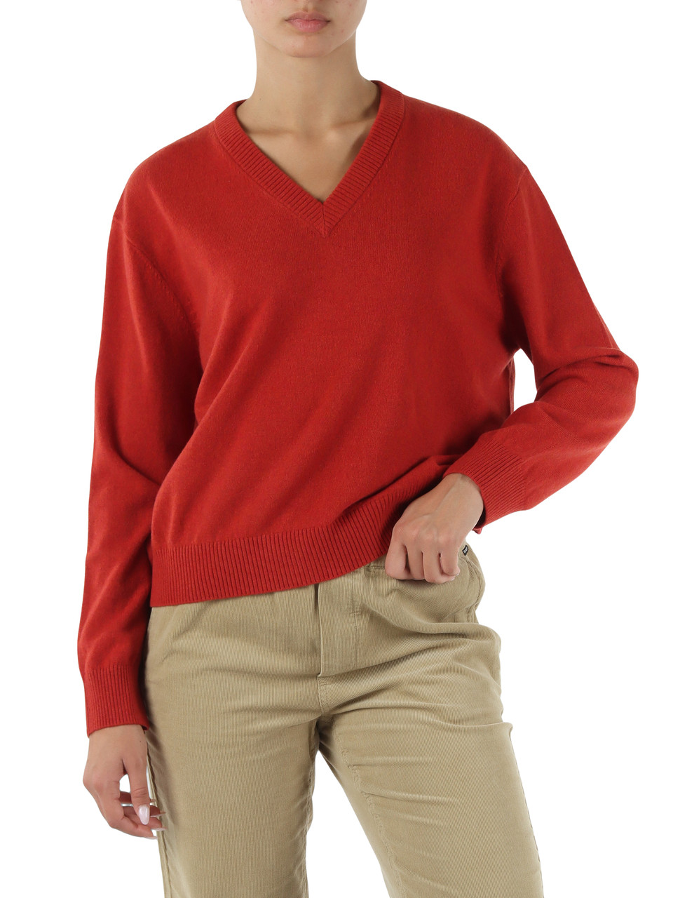 ARANCIONE | Maglia collo a V in lana HARO