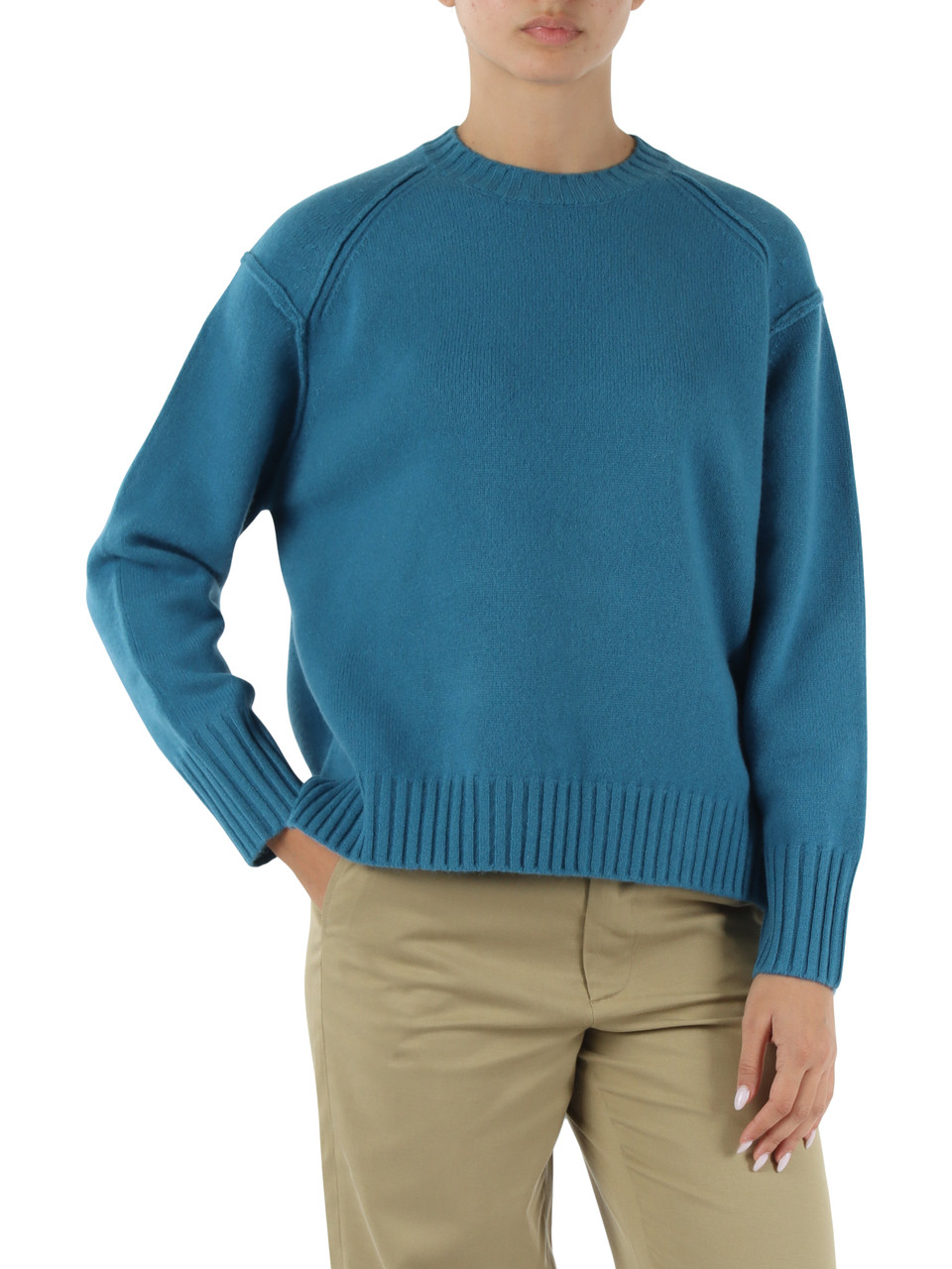 AZZURRO | Maglia girocollo in lana MOCAN