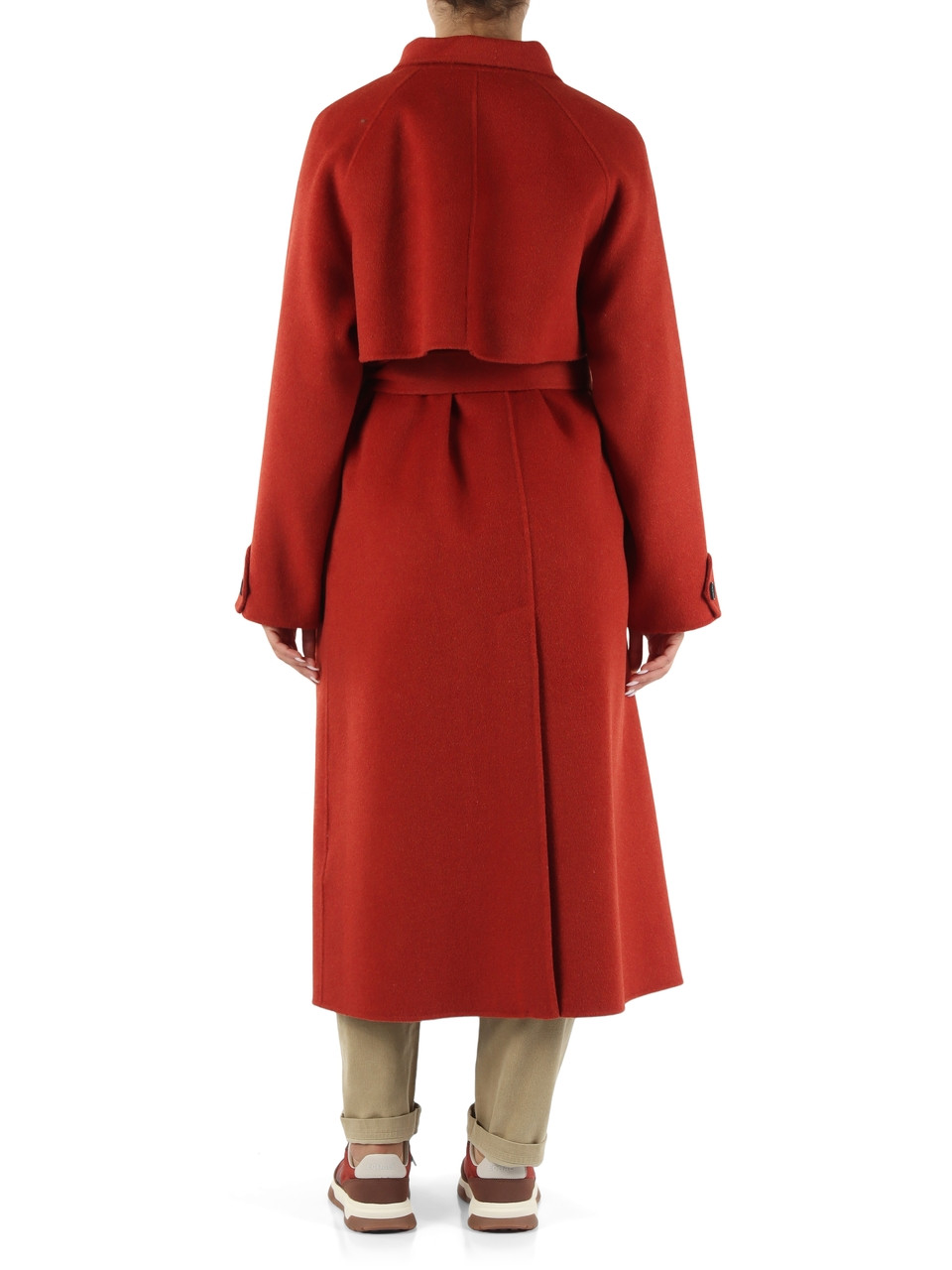 ARANCIONE | Cappotto lungo in panno di lana LORA