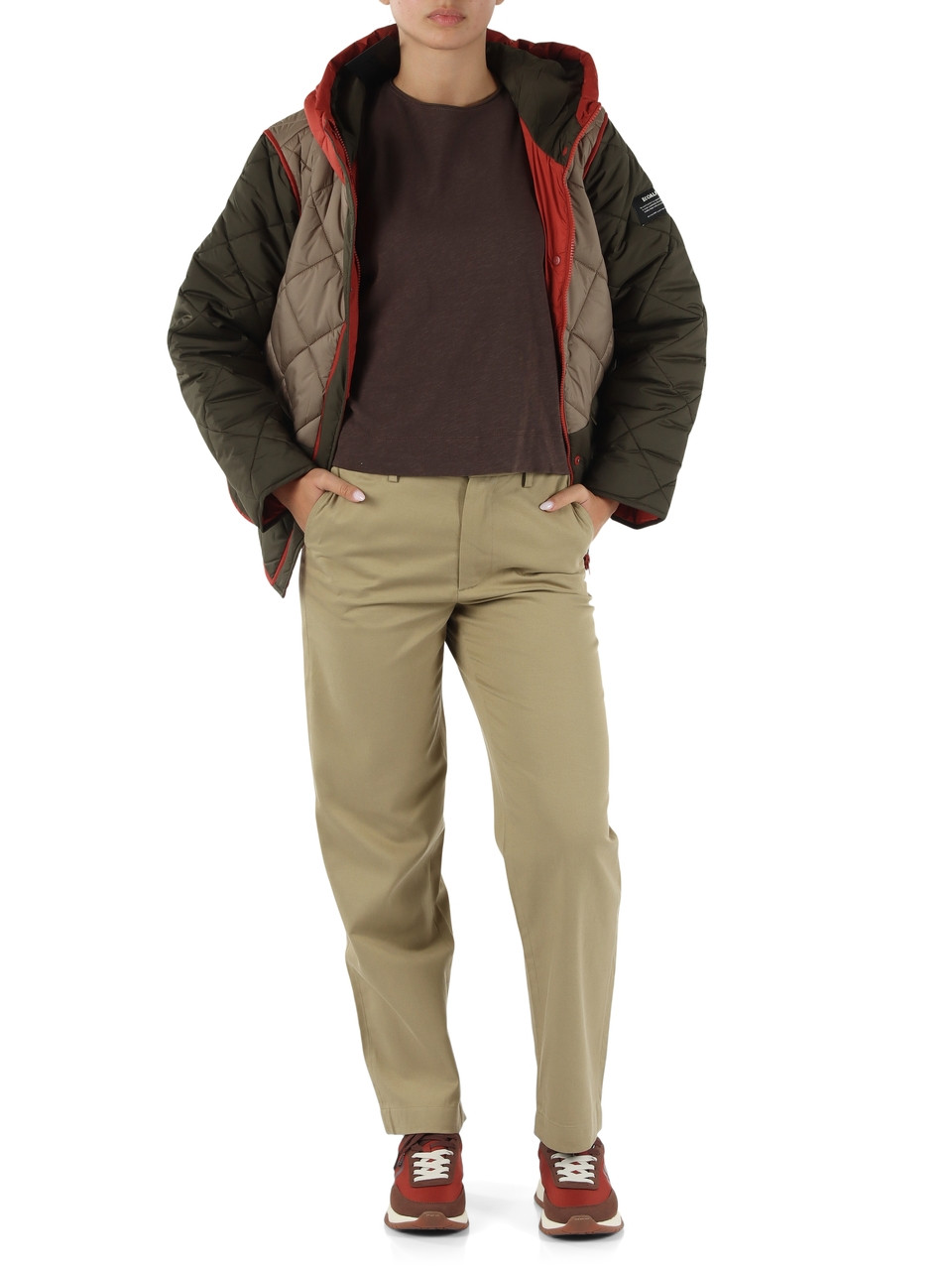 MARRONE | T-shirt manica lunga VERONE in cotone fiammato