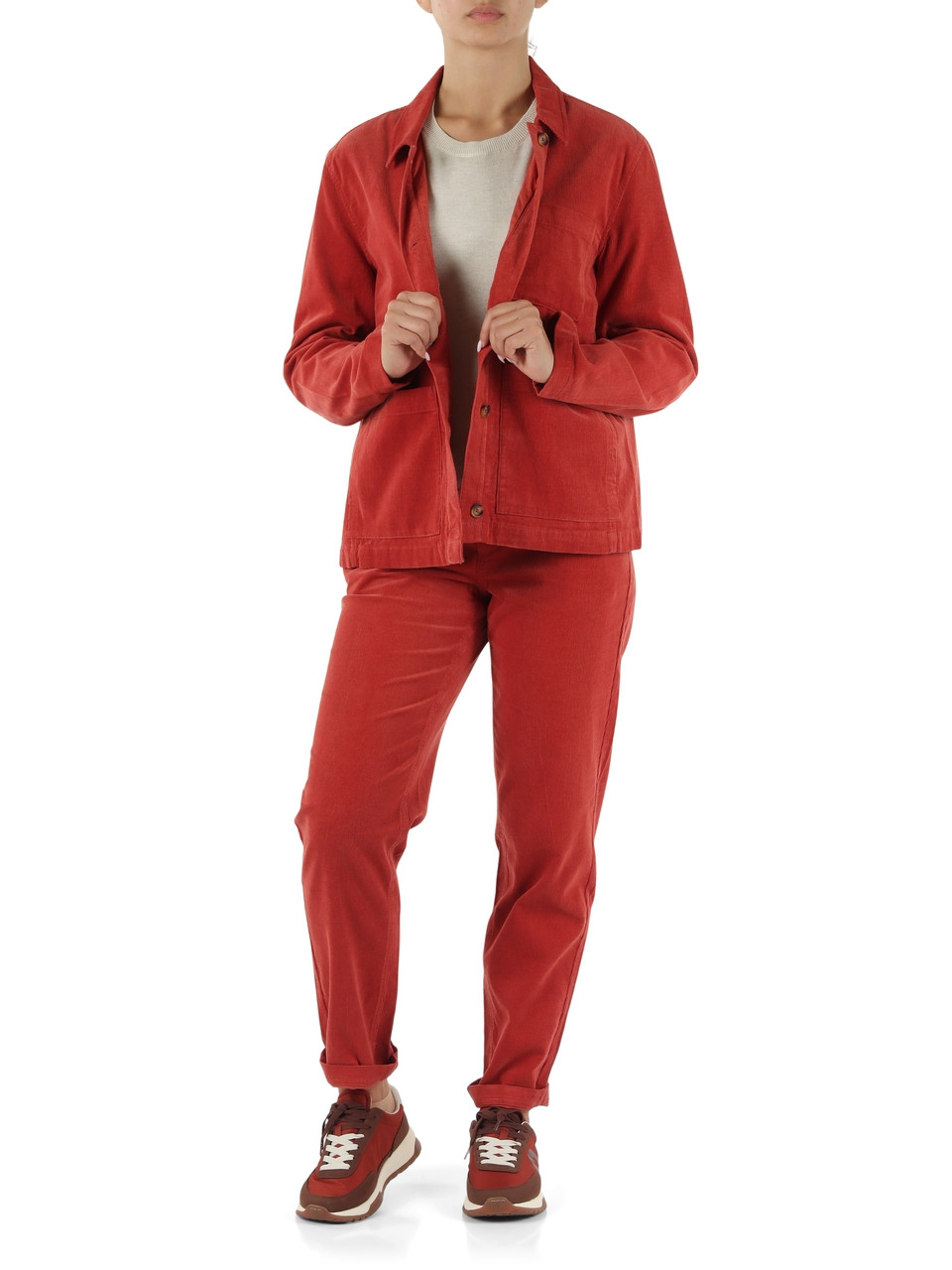 ARANCIONE | Overshirt in velluto a costine BECKY