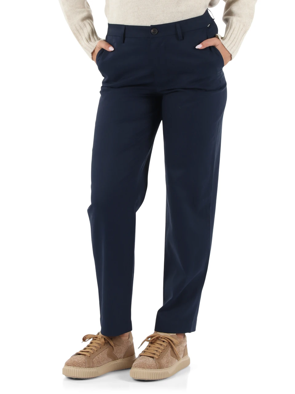 BLU SCURO | Pantaloni in lyocell e cotone GALIA