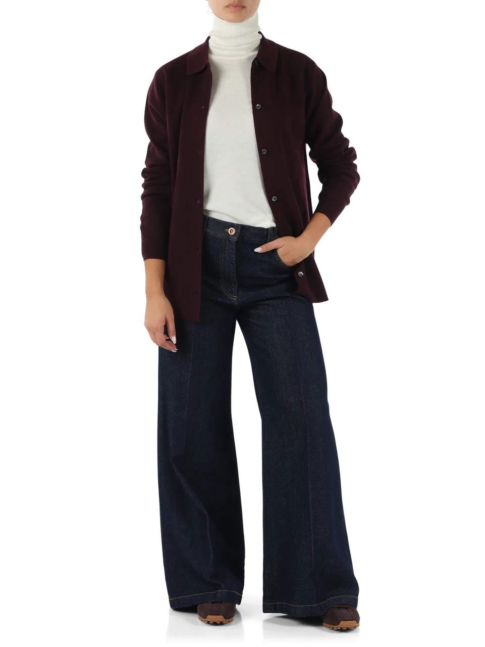 VINACCIA | Cardigan a camicia in lana vergine
