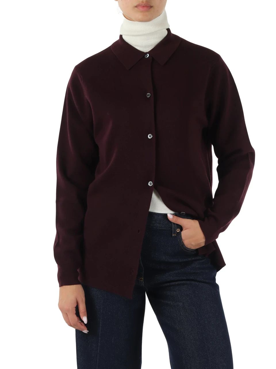 VINACCIA | Cardigan a camicia in lana vergine