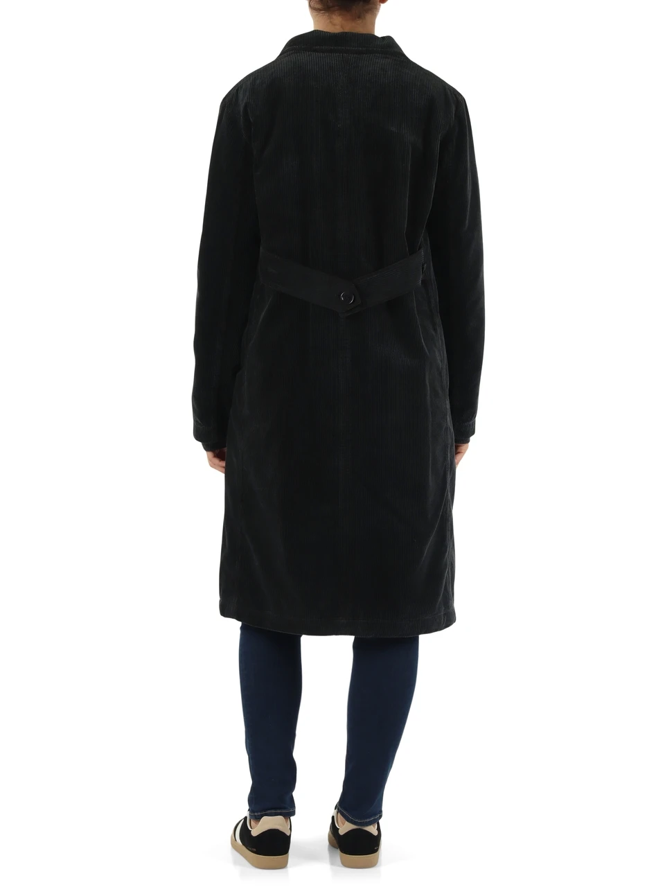 marrone scuro | Cappotto in velluto di cotone tinto in capo a coste 500 righe