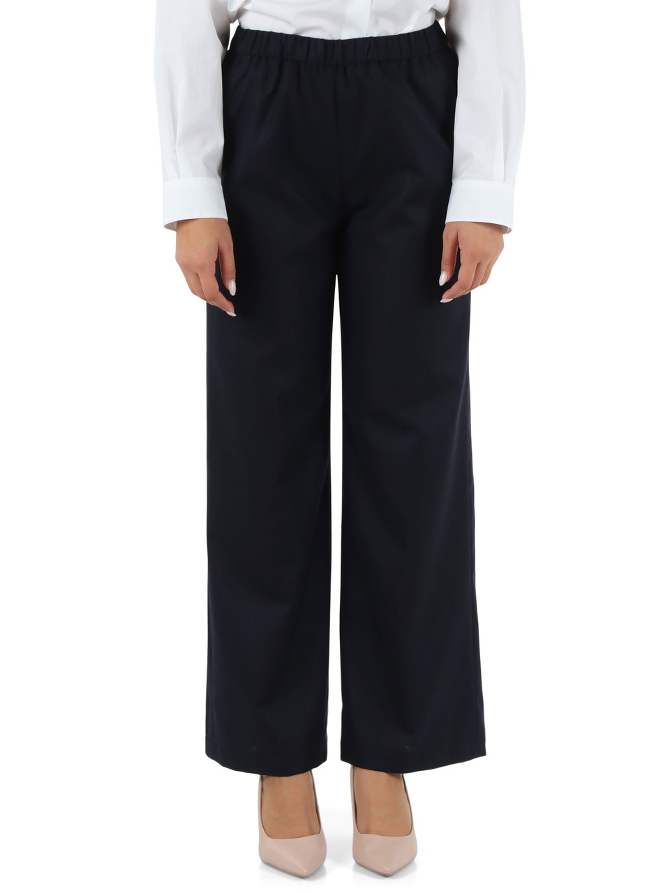 BLU SCURO | Pantalone in flanella di misto lana e cashmere
