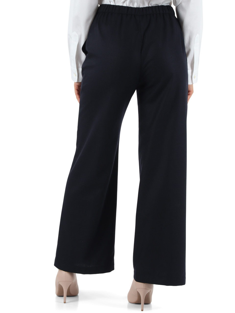BLU SCURO | Pantalone in flanella di misto lana e cashmere