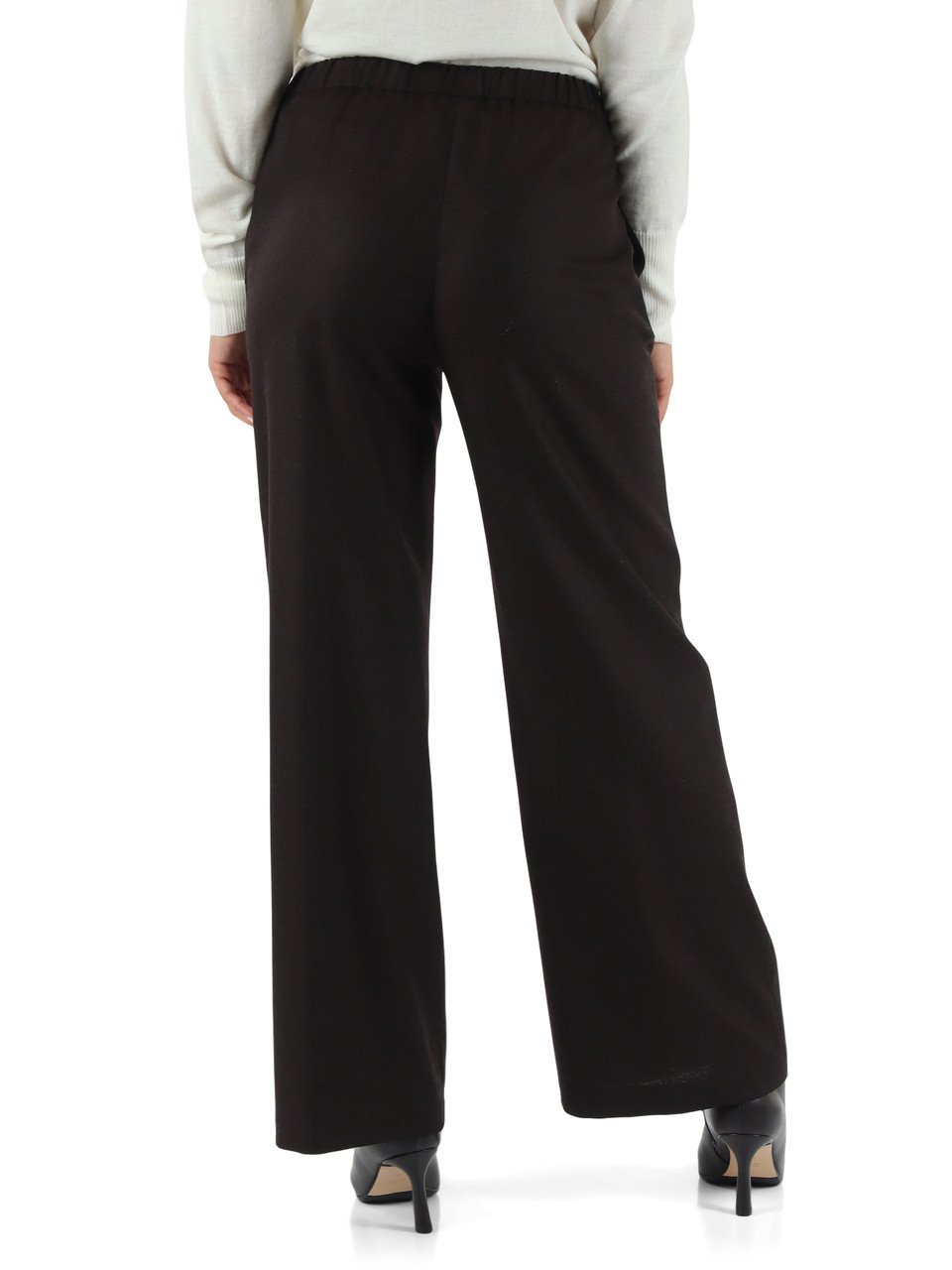 marrone scuro | Pantalone in flanella di misto lana e cashmere