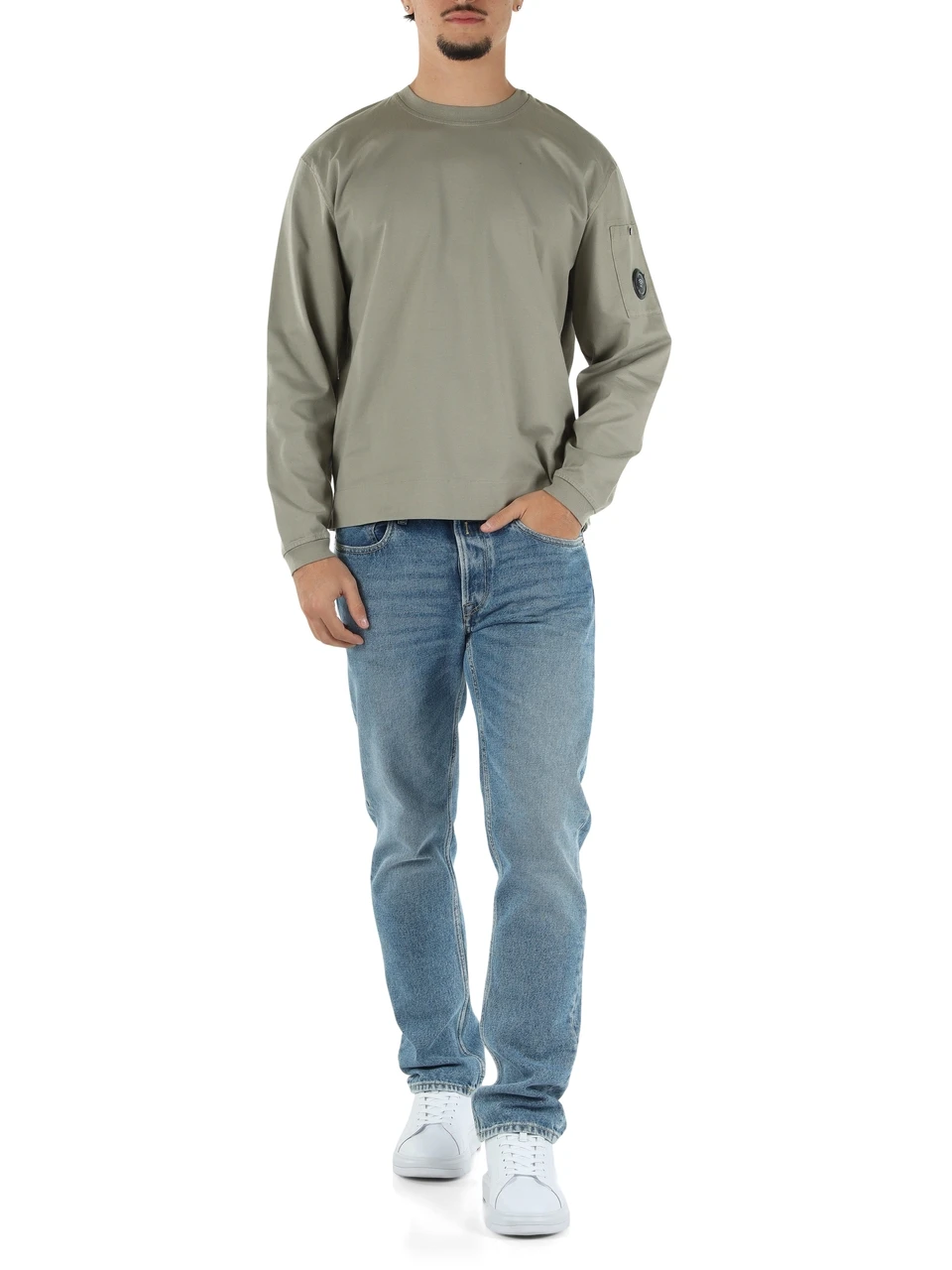 VERDE | T-shirt manica lunga in cotone mercerizzato 30/2
