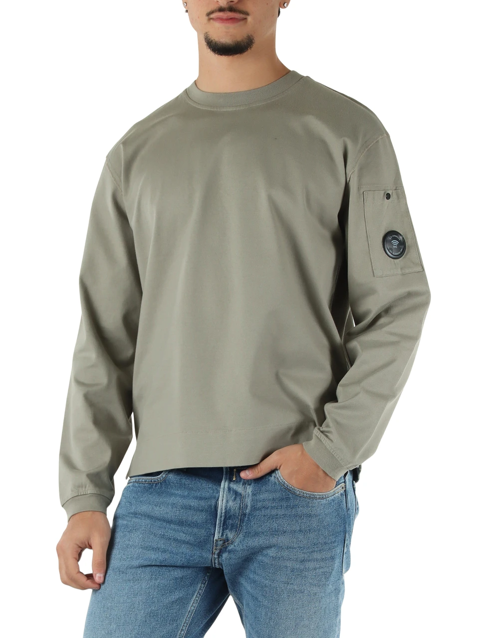 VERDE | T-shirt manica lunga in cotone mercerizzato 30/2