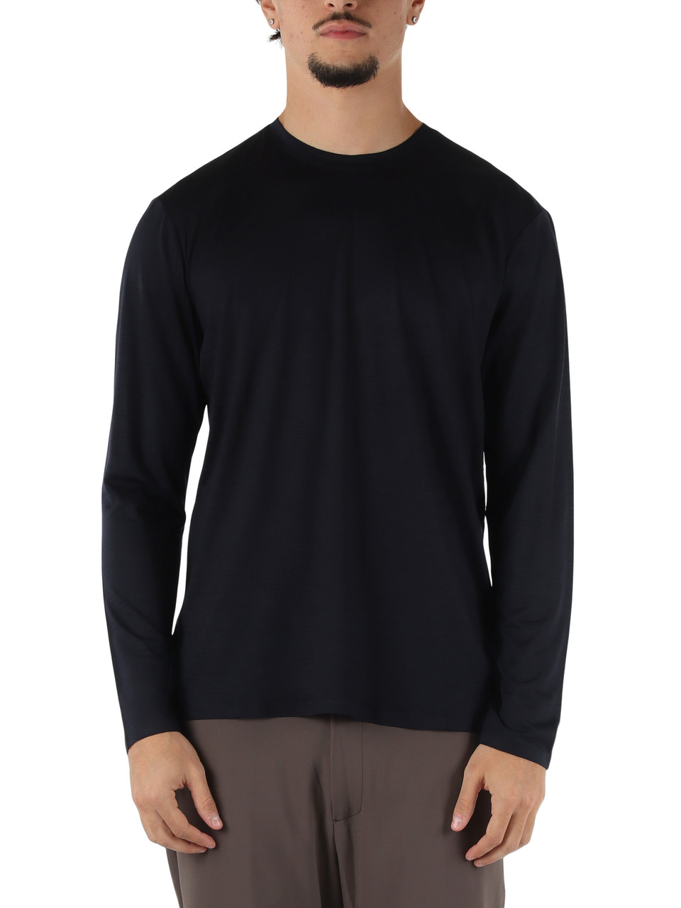 BLU SCURO | T-shirt manica lunga WAVE WOOL