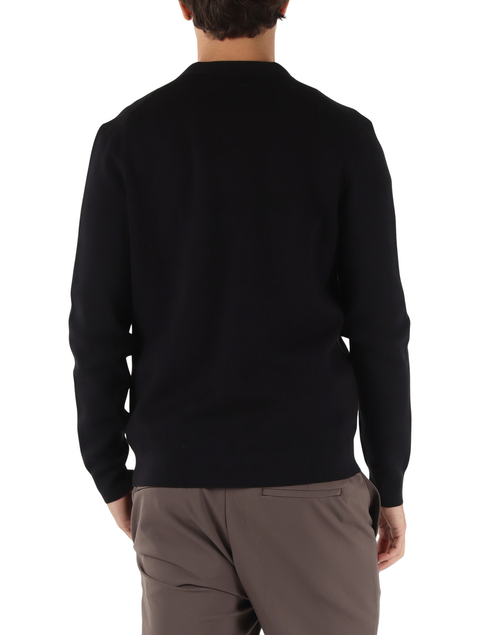 NERO | Cardigan in misto lana merino e cotone GARDEN WOOL