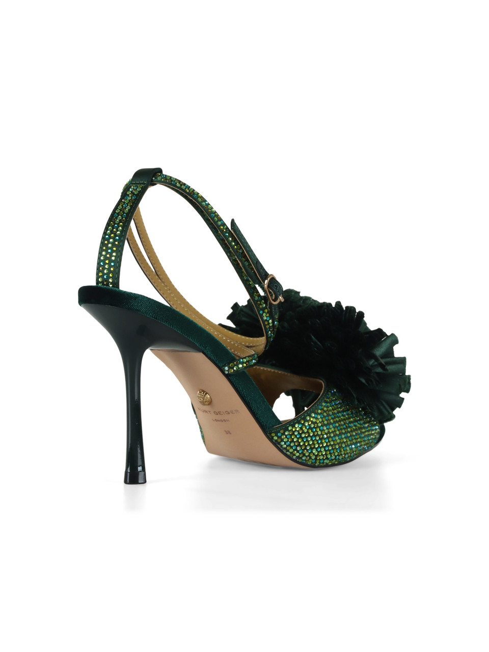 VERDE | Sandali POM con strass all over