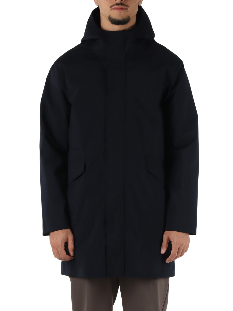 BLU SCURO | Giaccone ALLIUM WOOL con cappuccio
