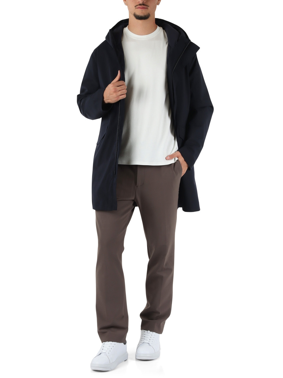 BLU SCURO | Giaccone ALLIUM WOOL con cappuccio