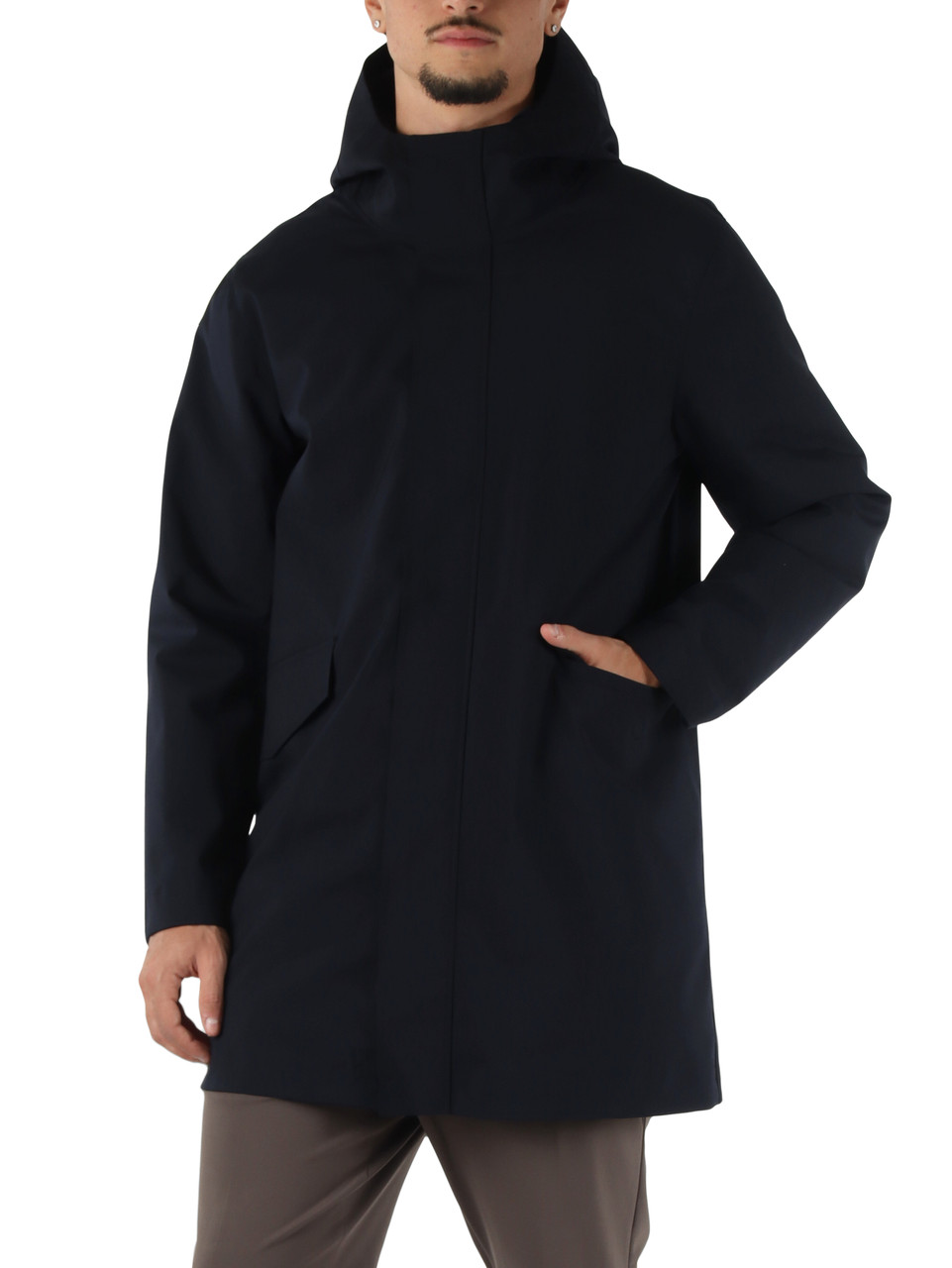BLU SCURO | Giaccone ALLIUM WOOL con cappuccio
