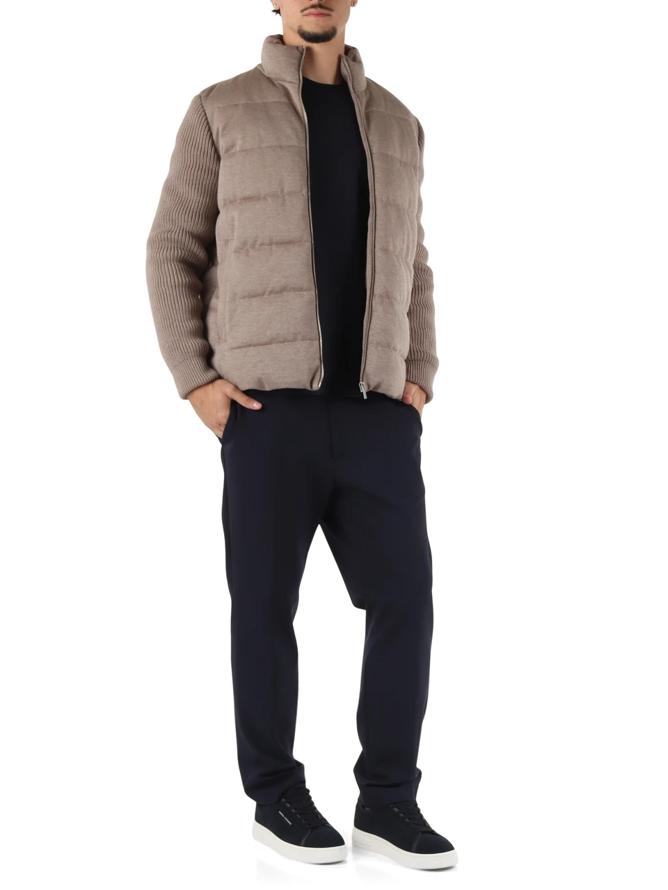 TORTORA | Giubbotto TIDE WOOL con maniche a contrasto