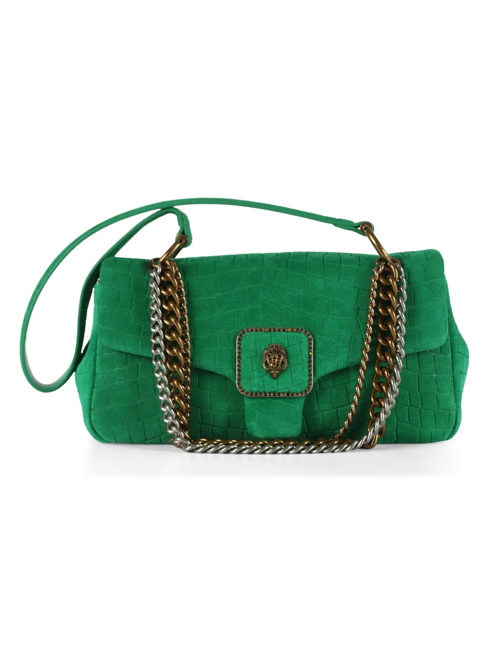 VERDE | Borsa a spalla in suede PIMLICO CHAIN