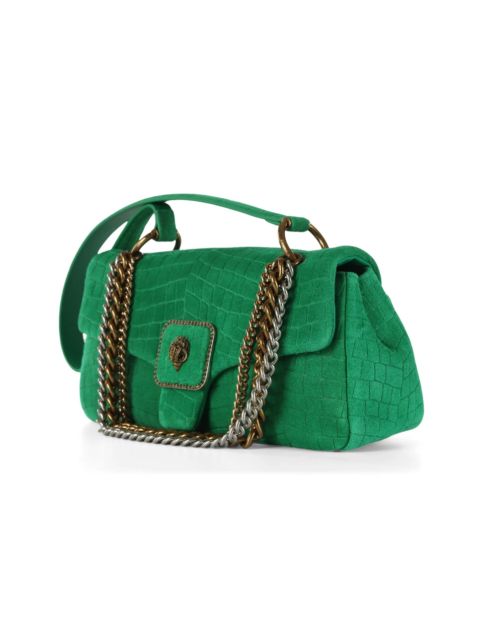 VERDE | Borsa a spalla in suede PIMLICO CHAIN