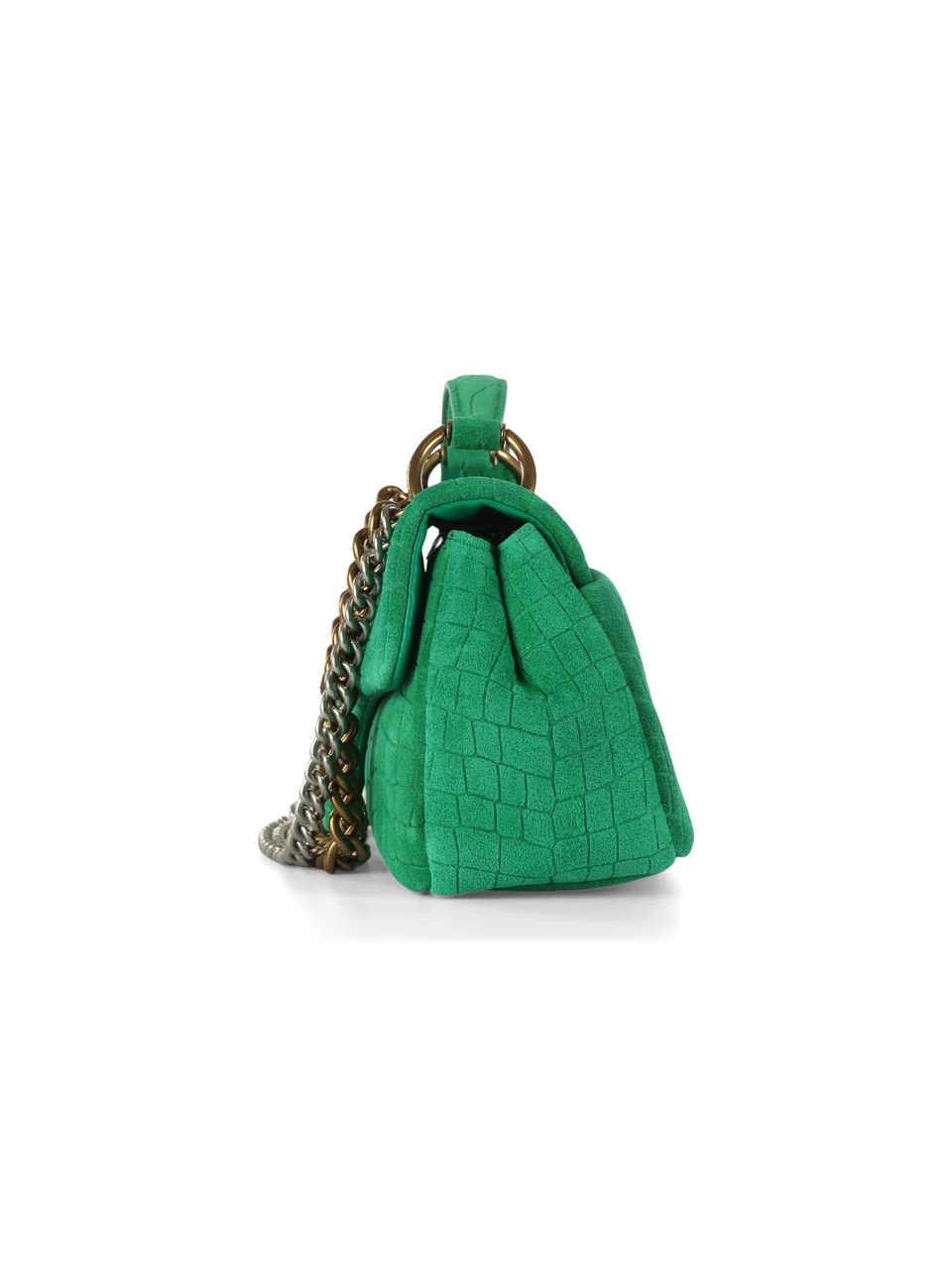 VERDE | Borsa a spalla in suede PIMLICO CHAIN