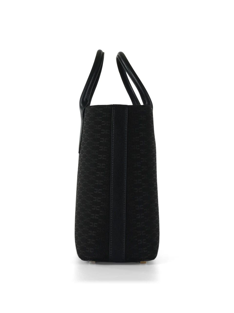 NERO | Borsa a mano in tessuto con motivo logo