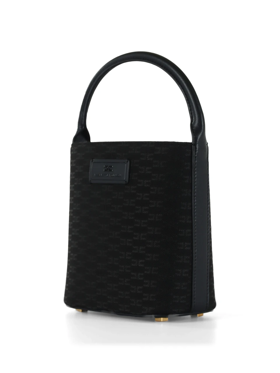 NERO | Borsa a secchiello in tessuto con motivo logo