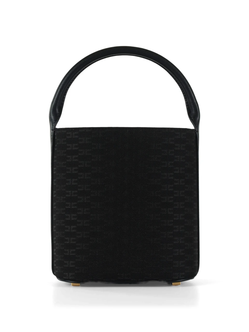 NERO | Borsa a secchiello in tessuto con motivo logo