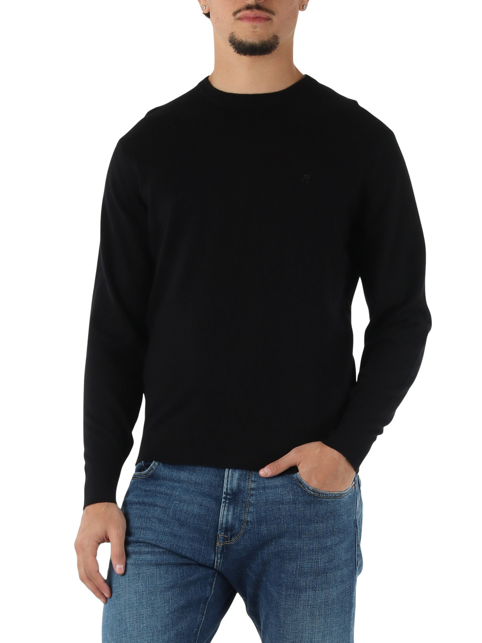 NERO | Maglia girocollo in cotone e cashmere