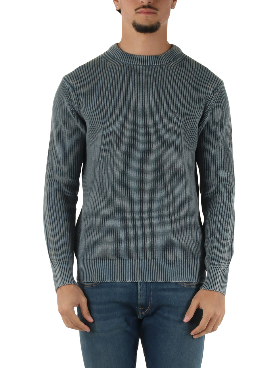 BLU CHIARO | Maglia girocollo in filo di cotone