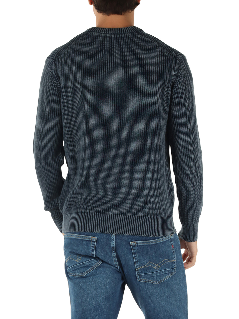 BLU | Maglia girocollo in filo di cotone