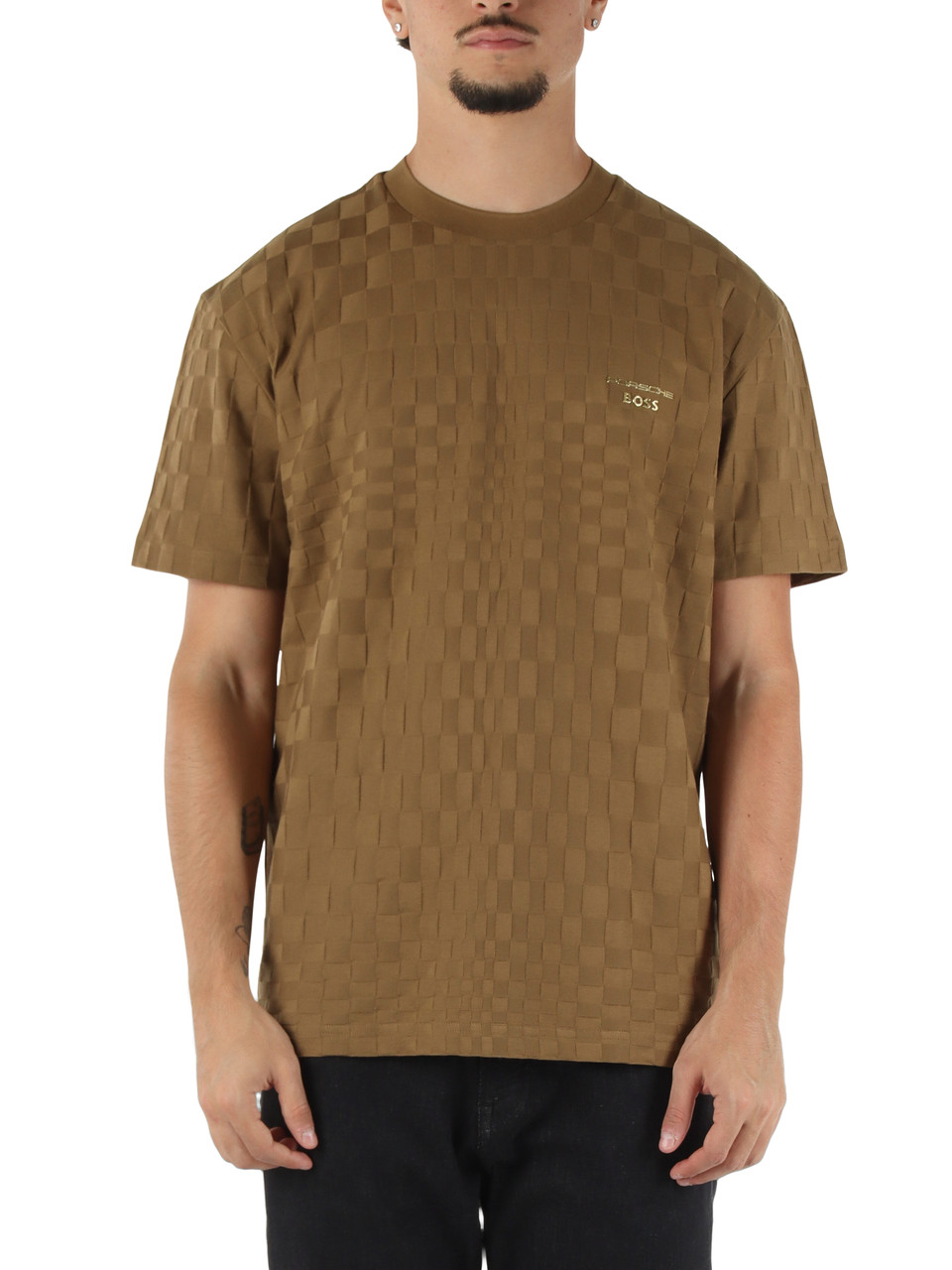 KAKI | PORSCHE X BOSS: T-shirt HeiQ Mint Active Freshness