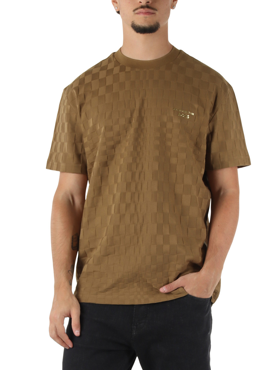 KAKI | PORSCHE X BOSS: T-shirt HeiQ Mint Active Freshness
