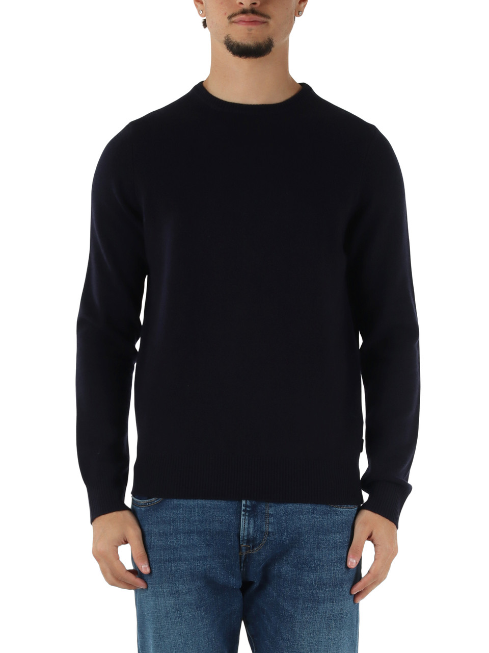 BLU SCURO | Maglia girocollo LAGUNA in lana