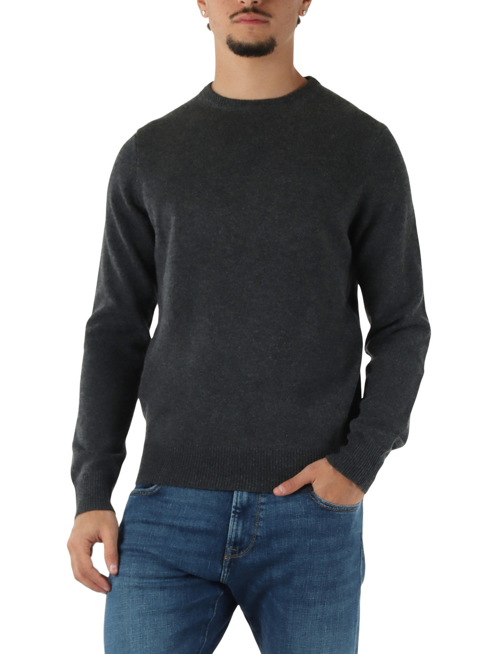 GRIGIO SCURO | Maglia girocollo LAGUNA in lana